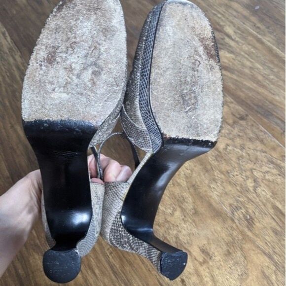 Stuart Weitzman brown snakeskin retro platform heels 9.5 - Picture 6 of 8